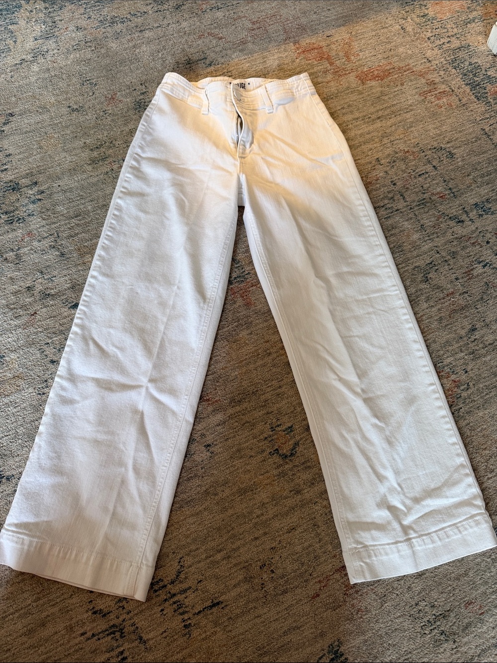PAIGE White Wide-Leg High-Rise Jeans